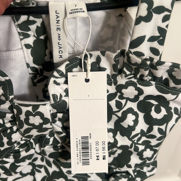 Janie & Jack green and white floral dress. Size 7 - Picture 6 of 6